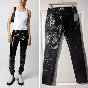 Zadig & Voltaire | Peko Vinyl Leather Pants In Black